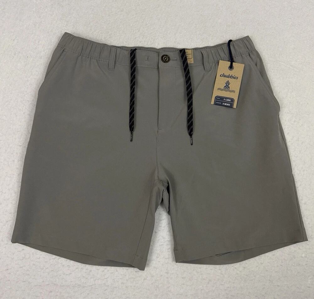 Chubbies Everywear Shorts Mens XL Gray 8 Inch Stretch Performance NWT